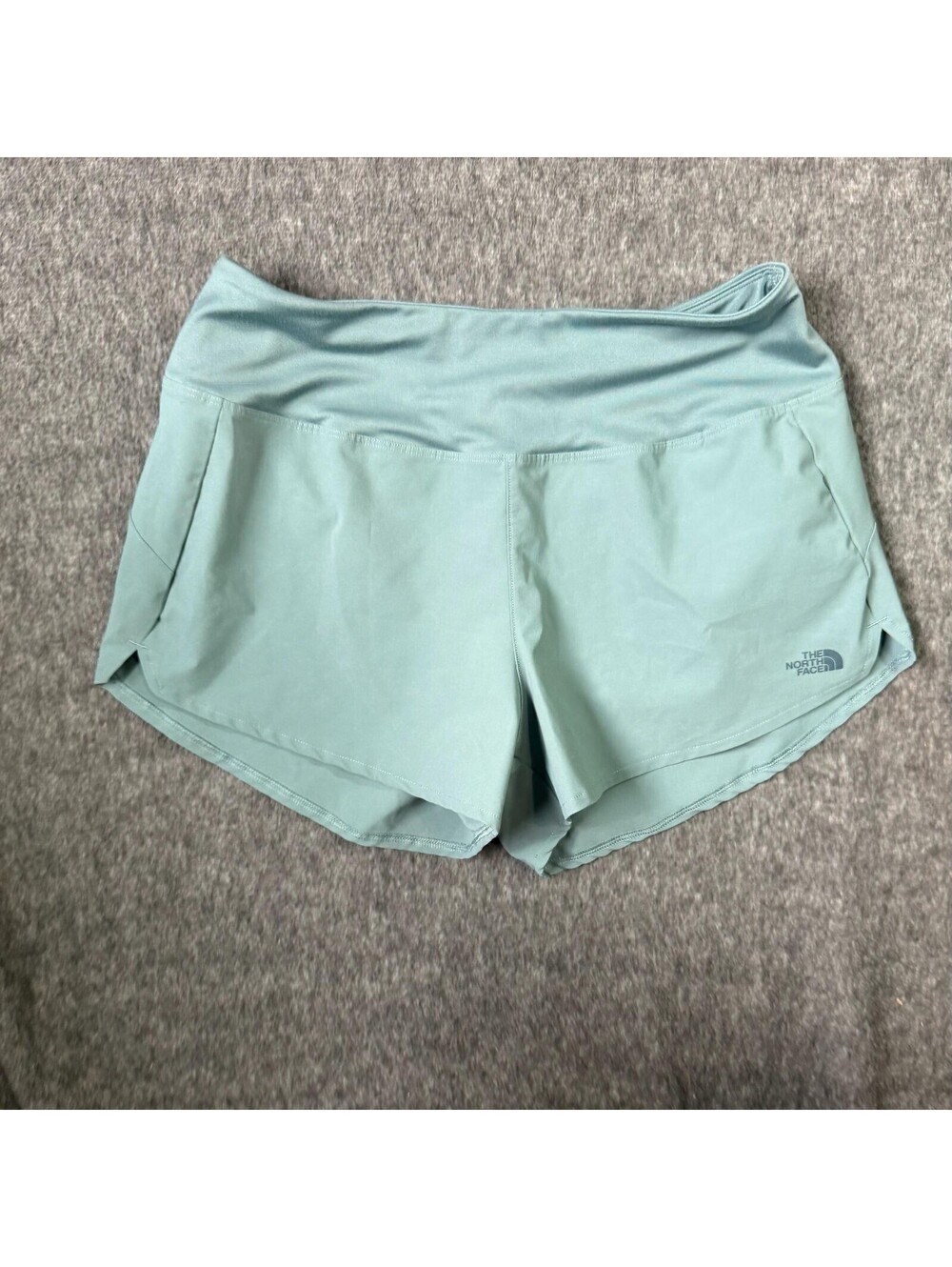 The North Face Athletic Shorts Womens M Green Running Elastic Waist Pockets